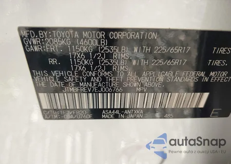 2014 Toyota Rav4 Le from USA, damaged, VIN JTMBFREV7EJ006766